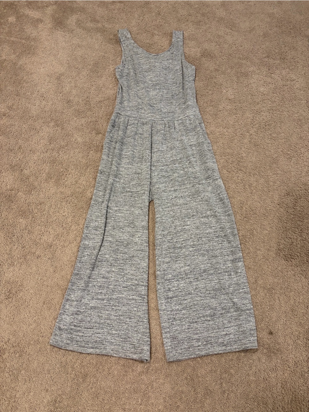 Sleeveless Wide-Leg Jumpsuit in Heather Gray